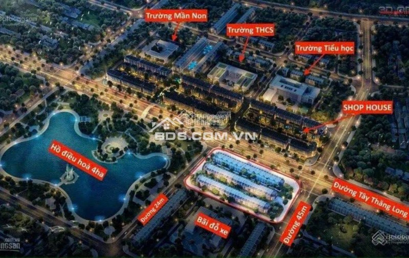 Bán Shophouse mặt phố 100m2 quận Bắc Từ Liêm  nằm trên mặt đường 60,5M2 giá 28 Tỷ